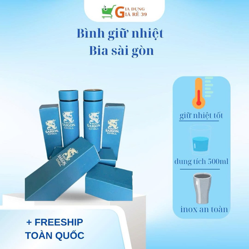 Bình giữ nhiệt bia sài gòn chill 500ml
