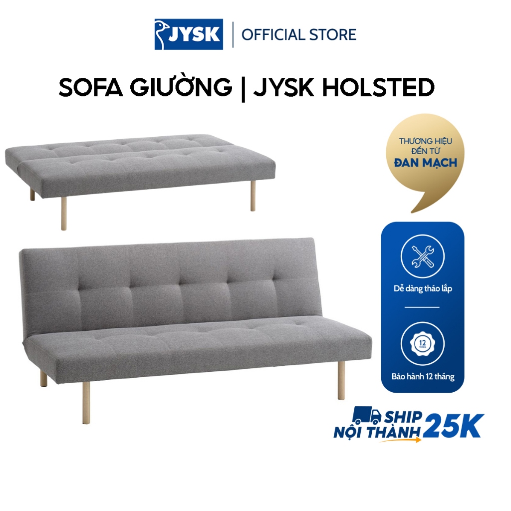 Sofa giường | JYSK HOLSTED | vải polyester | xám | R180xS92xC82cm