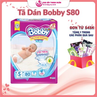  Tã Dán Sơ Sinh Bobby Siêu Khô Thoáng Size S80 - Tã Dán Cho Bé Sơ Sinh 4 Kg Đến 7 Kg - Kho Bỉm Thanh Ngân 