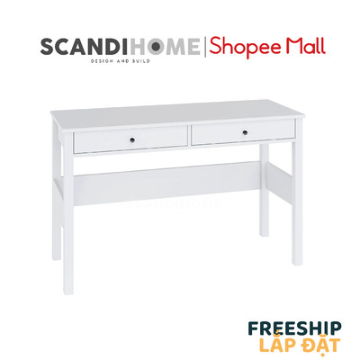 LUMET, Bàn làm việc, bàn học 2 tủ ngăn kéo DEK_051, 120x47x75cm, bàn gỗ Scandi Home