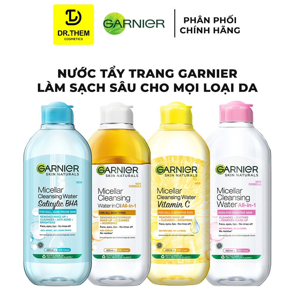 Nước Làm Sạch Và Tẩy Trang Cho Mọi Loại Da Garnier Micellar Cleansing Water 125ml / 400ml- Dr Thêm | BigBuy360 - bigbuy360.vn
