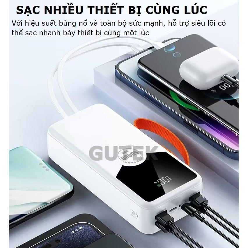 Pin Sạc dự phòng dung lượng 50000mAh Gutek GT230 sạc nhanh 22,5W có dây cắm sạc nhiều điện thoại | BigBuy360 - bigbuy360.vn