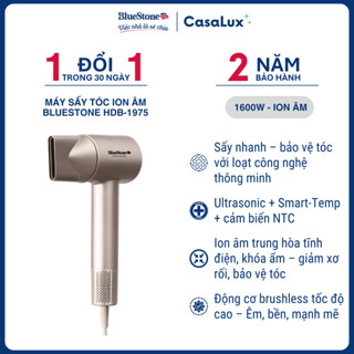 [ 1 ĐỔI 1 TRONG 30 NGÀY ] Máy Sấy Tóc Ion Âm Cao Cấp CHÍNH HÃNG BlueStone HDB-1975 1600W | CasaLux |