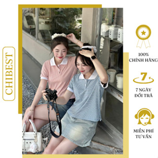 Áo thun sọc QC cổ polo CHIBEST  LAD98