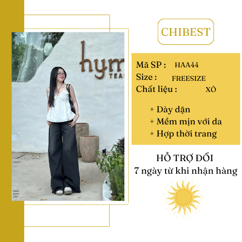 Áo kiểu xô thêu lổ 2 dây nơ ngực freesize CHIBEST HAA44 | BigBuy360 - bigbuy360.vn