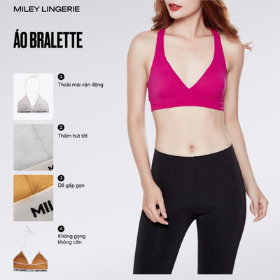 Áo Ngực Nữ Không Gọng Mút Mỏng Bralette sporty Miley Lingerie - Hồng BRM12004