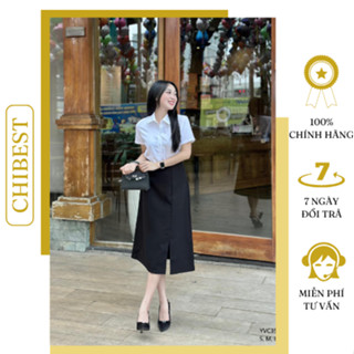  Chân váy tuyết mưa  dài xẻ trước 808 phong cách công sở CHIBEST  YVC35 