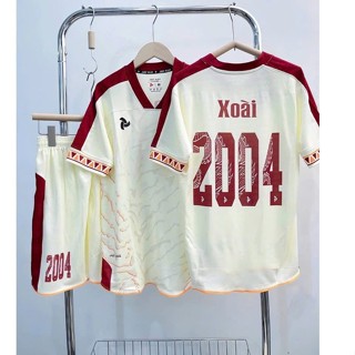  Bộ quần áo bóng đá xoáy kem in tên số theo yêu cầu-Áo bóng đá,đồ đá banh chất liệu thun mè thái 