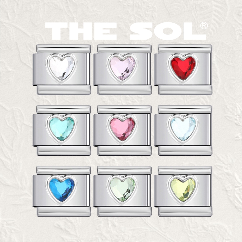 [1 CHIẾC] Charm Thép Titan ITALIAN BRACELET Trái Tim Màu Sắc thesolvn