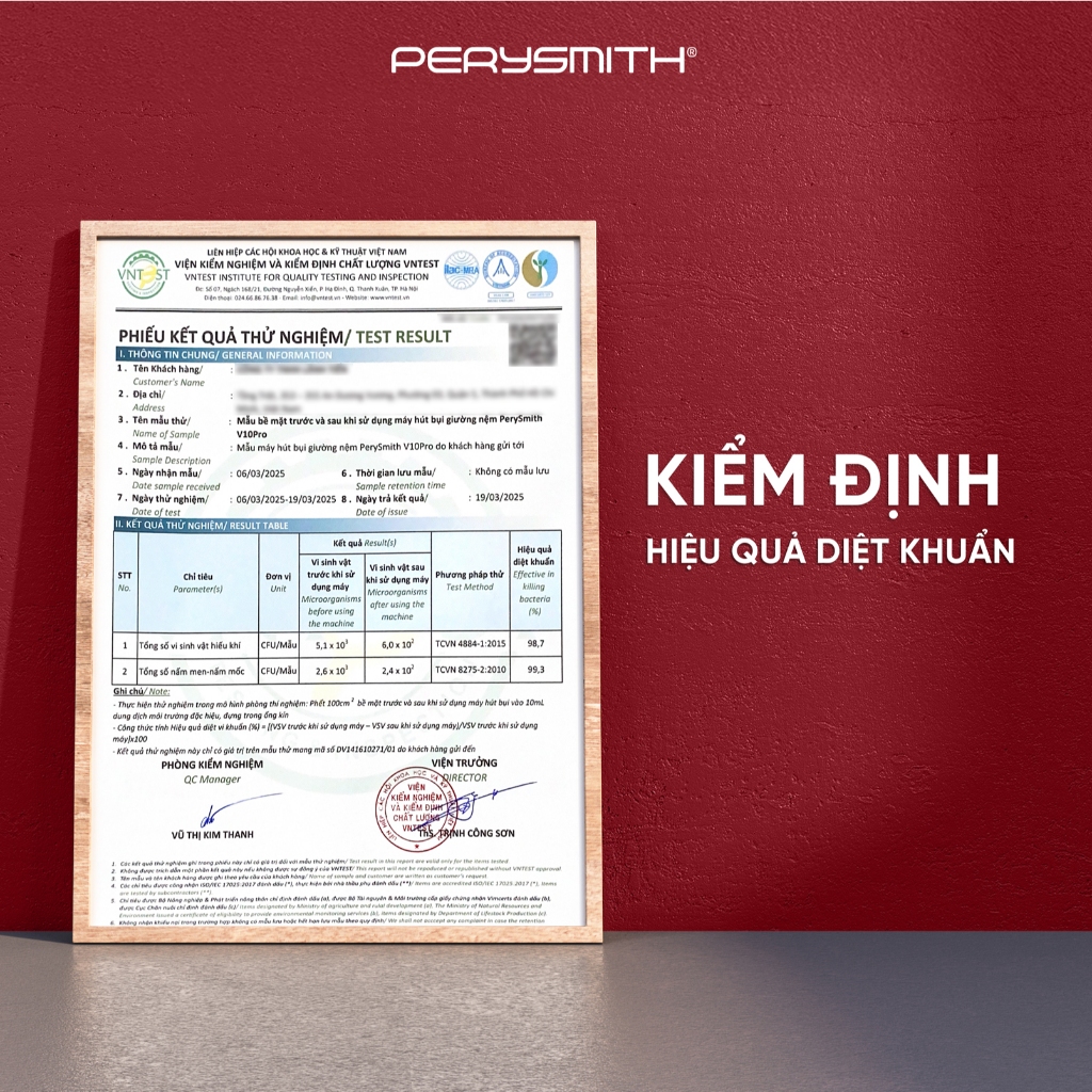 Máy Hút Bụi Giường Nệm Có Dây PerySmith V10Pro, Đệm Xung Kép, Hút Bụi Mịn, Đèn UV, Sấy Nóng | BigBuy360 - bigbuy360.vn