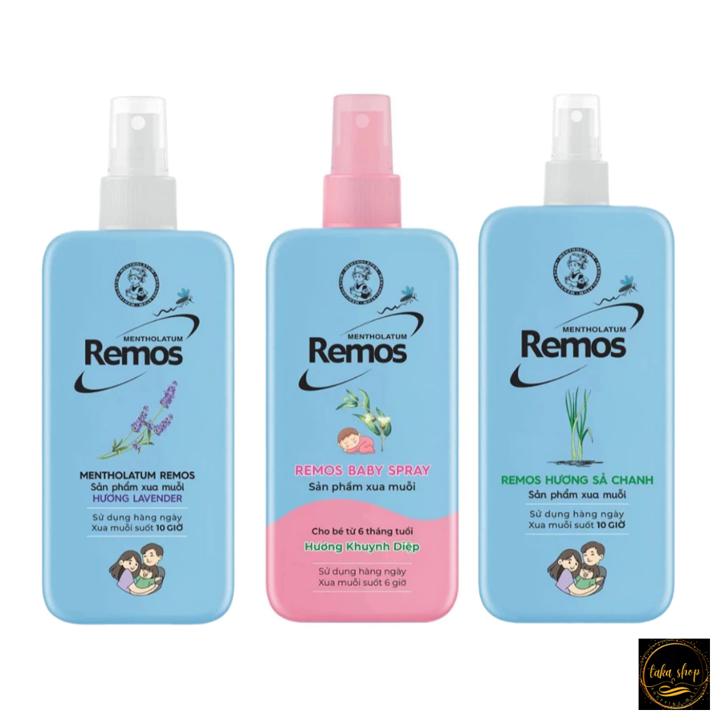Xịt Chống Muỗi Chính Hãng Nhật Bản Remos Cùng Hương Khuynh Diệp - Chanh Sả - Lavender 70ml và 150ml