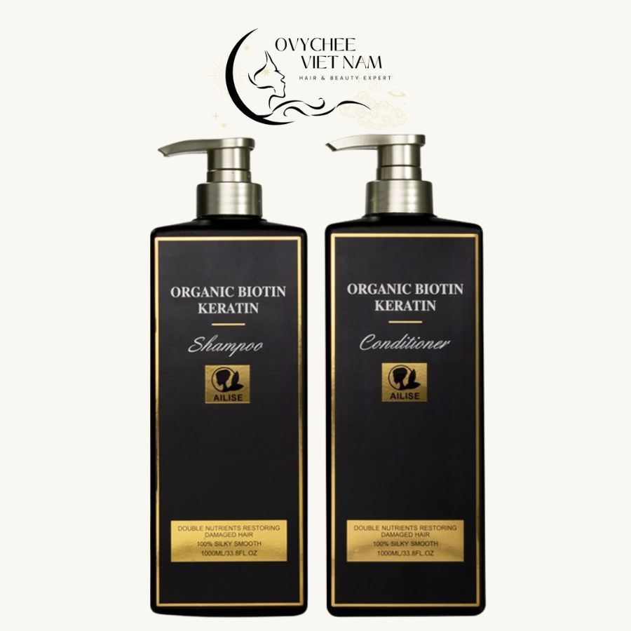 Dầu gội đầu Ailise mượt dầu gội keratin organic Biotin 1000ml