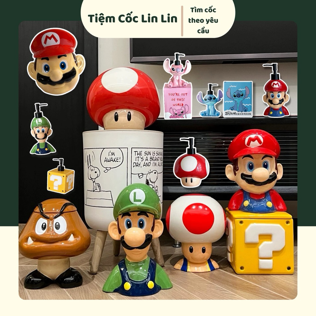 Hũ Gốm Super Mario Chính Hãng – Lọ Gốm Đựng Bánh Kẹo Decor Bàn Làm Việc, Quà Tặng Cao Cấp Dễ Thương