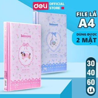  File lá File Đựng Tài Liệu  RELAXPET Dễ Thương Deli 30 40 60 Lá Khổ A4  Tiện Dụng Cho Học Sinh 