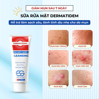  Sữa Rửa Mặt Lành Tính Dermatidem 50ml Cho Da Dầu Mụn Hỗ Trợ Làm Sạch Sâu Giảm Viêm Giảm Mụn Hiệu Quả 