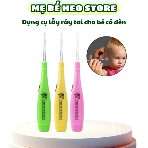Combo 2 cái dụng cụ lấy ráy tai có đèn cho bé | ngoáy tai phát sáng an toàn cho trẻ sơ sinh và trẻ nhỏ