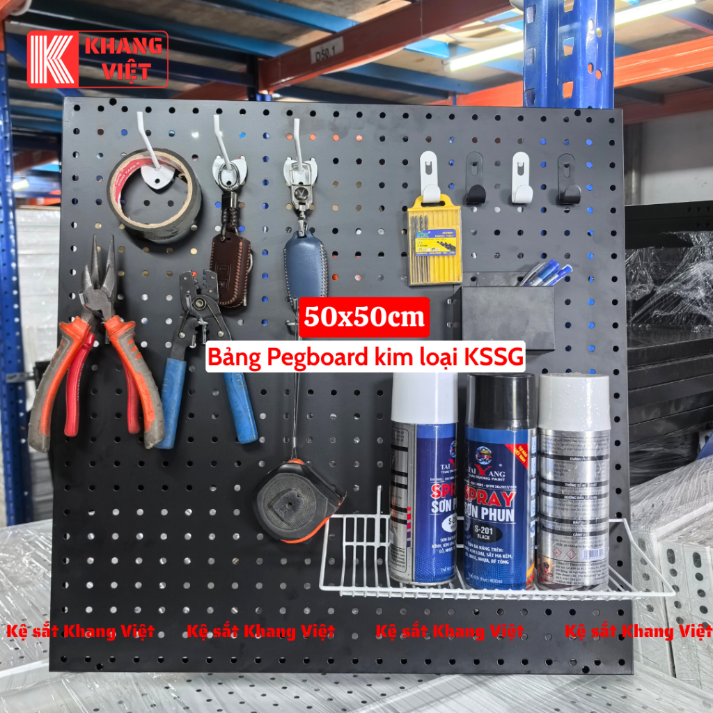 [GIÁ TỐT] Bảng Pegboard kim loại decor treo phụ kiện, tấm tôn đục lỗ gắn tường treo đồ nghề, Pegboar