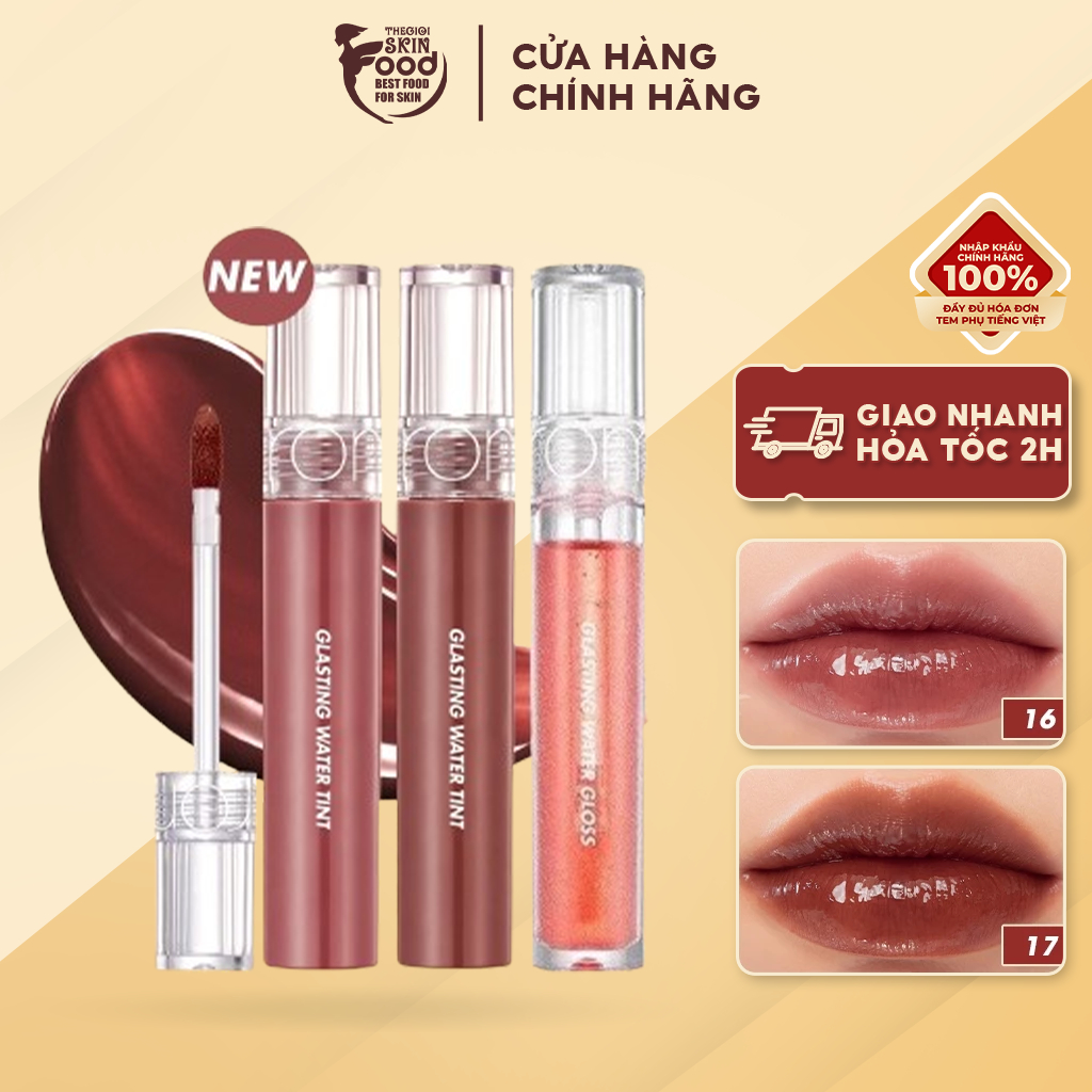 Son Tint Nước Romand Lâu Trôi Glasting Water Tint 4g (04 Đỏ Nâu, 03 Cam Gạch) ThegioiSkinfood