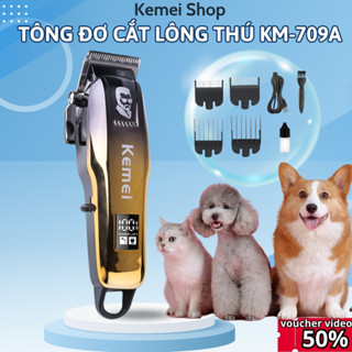 Tông đơ cắt lông chó KM-709A lưỡi cạo cực khỏe chạy cực êm, máy cạo lông thú cưng đa năng tiện lợi