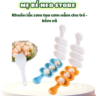  Khuôn lắc tạo hình cơm nắm bento cho bé ăn dặm - tặng kèm vá xúc cơm 