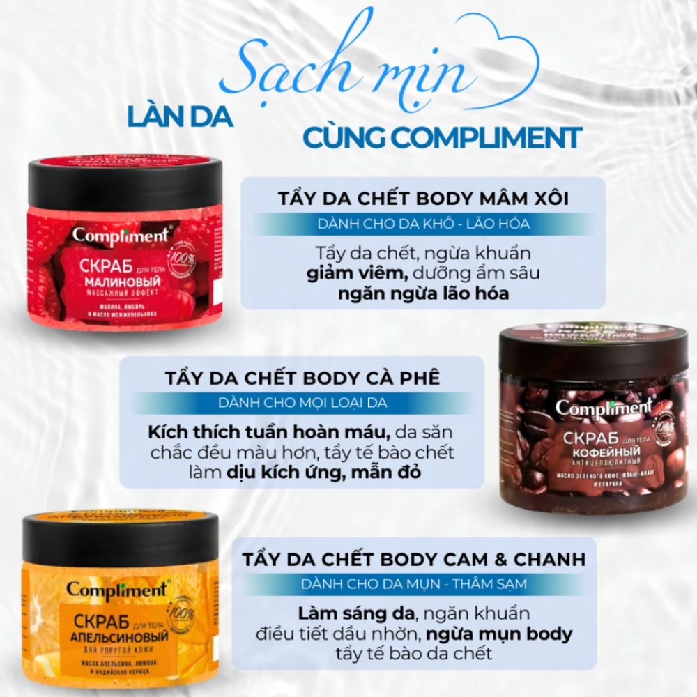 Ảnh 6 của Tẩy da chết body Compliment giúp tái tạo và làm sáng màu da