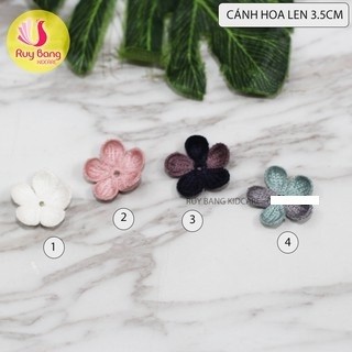 Cánh hoa len 3.5cm dùng làm phụ kiện tóc, phụ kiên may mặc