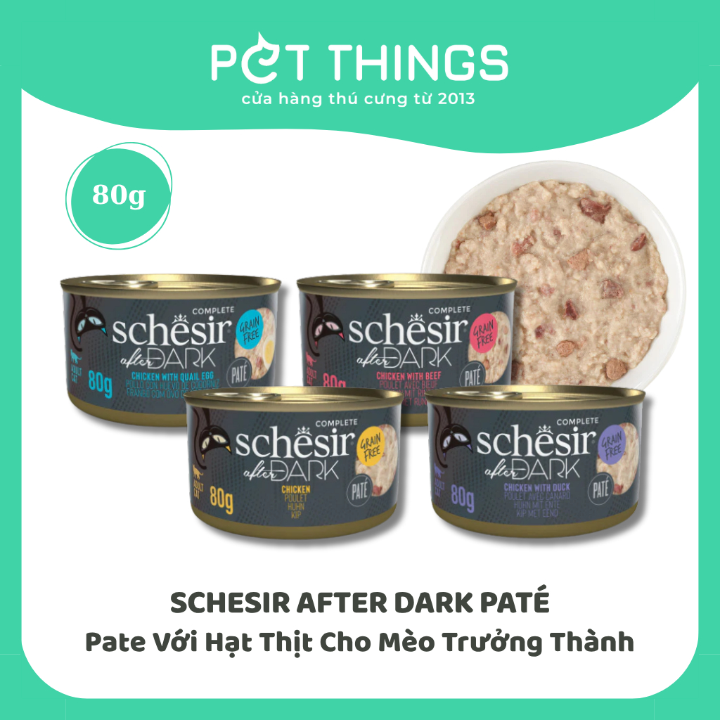 Thức Ăn Ướt Schesir After DARK Pate Thịt Gà Cho Mèo, Lon 80g