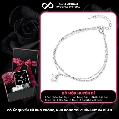 [HCM Hỏa Tốc] Lắc tay bạc nữ KYDOPAL vòng dây xù kim tuyến dây kép mix hạt đá Cubic lấp lánh bạc 925 - PAL9C3L30