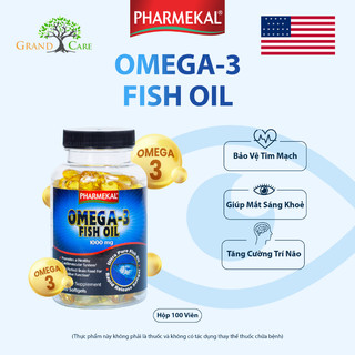  Omega 3 Fish Oil 1000mg - 100 viên - Pharmekal USA - Bổ mắt tim mạch tăng cường trí não 