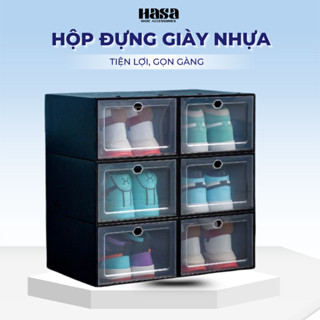 Hộp Đựng Giày Nhựa Cứng Trong Suốt, Kệ Để Giày Dép Size Lớn Chịu Lực 4kg HDG07
