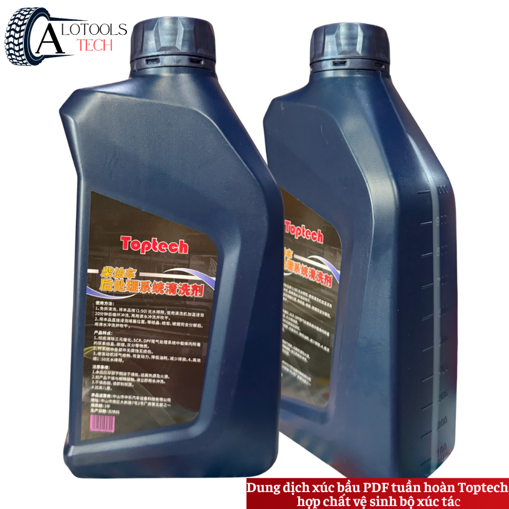Dung dịch xúc bầu PDF tuần hoàn Toptech, hợp chất vệ sinh bộ xúc tác xúc rửa bầu PDF bộ lọc khí thải