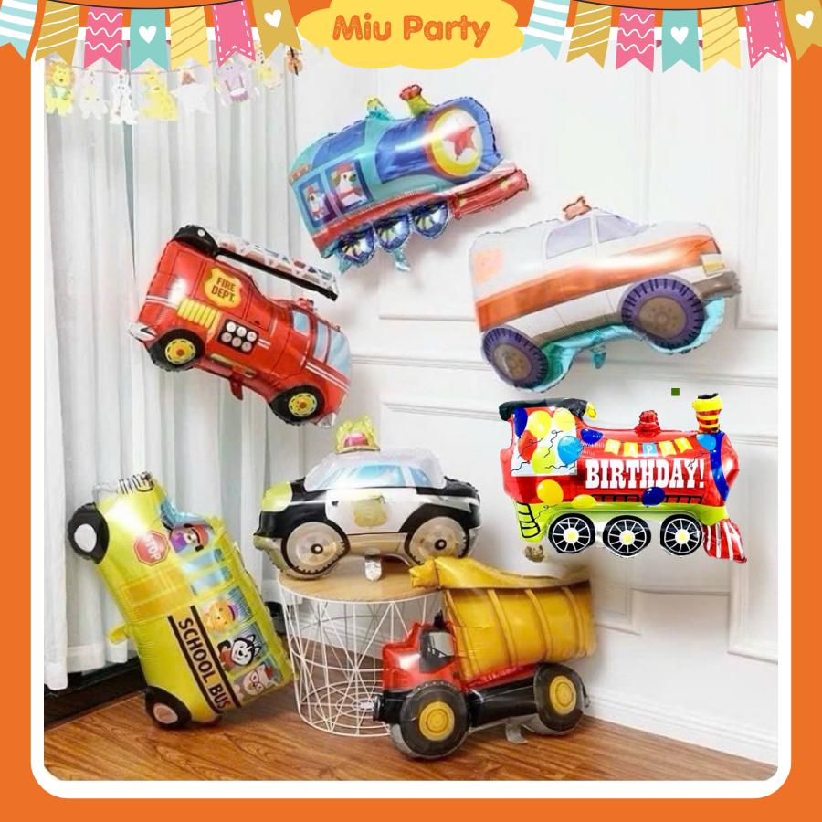 [SIZE ĐẠI] Bong Bóng Bay Các Loại Xe Trang Trí Sinh Nhật Cho Bé Trai, Bé Gái - MiuParty