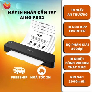 Máy In A4 Di Động P832 - In giấy A4 thường - Kết nối Bluetooth in trực tiếp từ điện thoại, USB/ [hỏa tốc HCM]