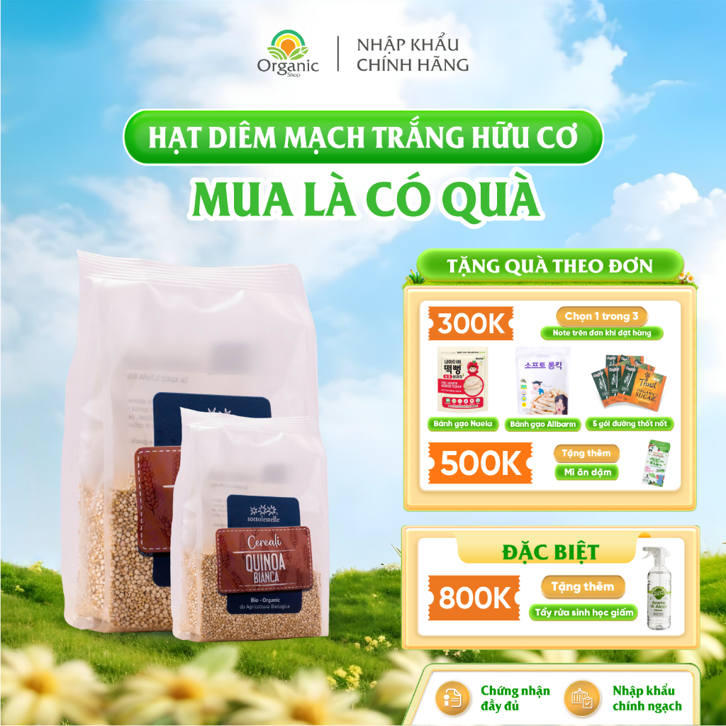 Hạt diêm mạch trắng hữu cơ 500g
