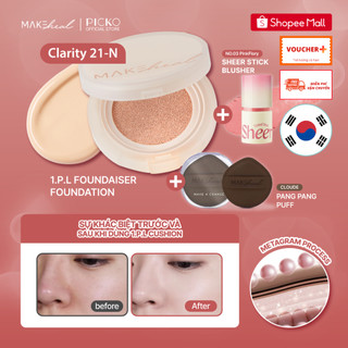 Makeheal Bộ sản phẩm 2 món 1.P.L Cushion Clarity và Sheer Stick Blusher - tặng mút Pang Pang Puff