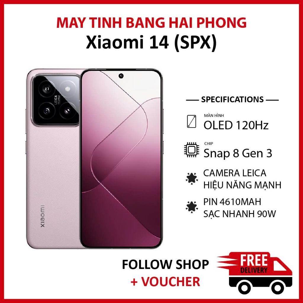 Điện thoại Xiaomi Mi 14 rom quốc tế (SPX) RAM 12/256GB chip Snapdragon 8 Gen 3 camera 50MP pin 4610 mAh