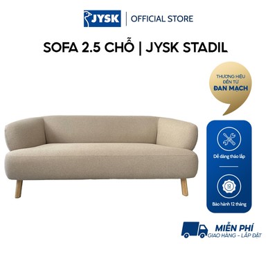 Sofa 2.5 chỗ | JYSK STADIL | vải polyester | be | R168xS83xC76cm