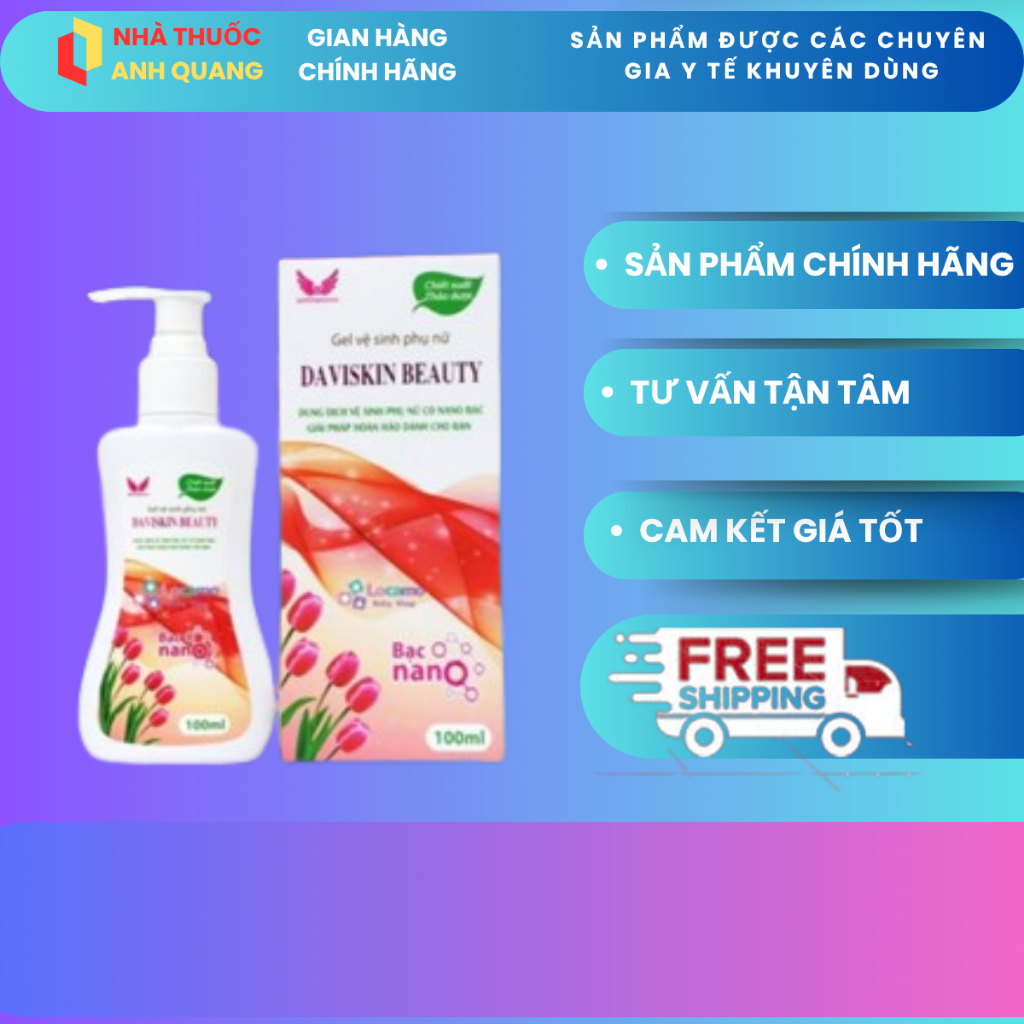 [CHÍNH HÃNG] Dung dịch vệ sinh phụ nữ Daviskin beauty Nước rửa phụ khoa Gel vệ sinh làm sạch thơm 10