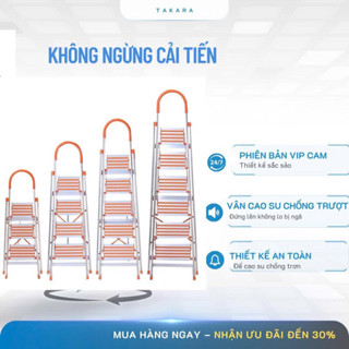 Thang Gấp Gọn 3 4 5 6 7 Bậc TOMOKO Khung Thang Chữ A Nhập Khẩu 1.5M 2M Thang Inox 304 Nhôm Ghế Gia Đình