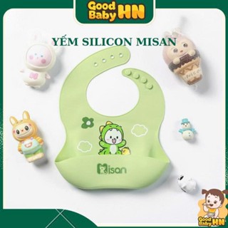 Yếm Silicon Cho Bé Ăn Dặm có máng Hứng Đồ Ăn Dặm Cho Bé Yêu Misan- Y13