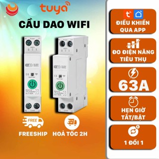 APTOMAT Wifi, Cầu dao thông minh TUYA 20A, 30A, 63A 1P, đo điện năng tiêu thụ, điều khiển từ xa