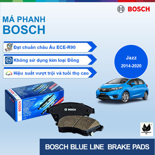 MÁ PHANH TRƯỚC BOSCH BLUE LINE: HONDA JAZZ 1.5 ĐỜI 2014 ĐẾN 2020