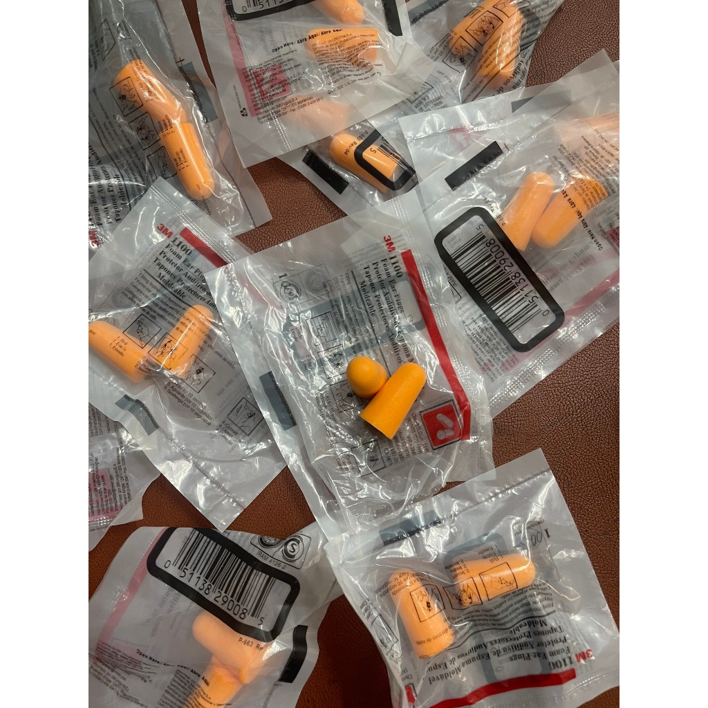30 Cặp - Nút tai chống ồn bọt xốp dụng một lần 3M 1100 - Tiêu chuẩn: CE EN 352-2, ANSI S3.19- XÀI OK nhé bà con