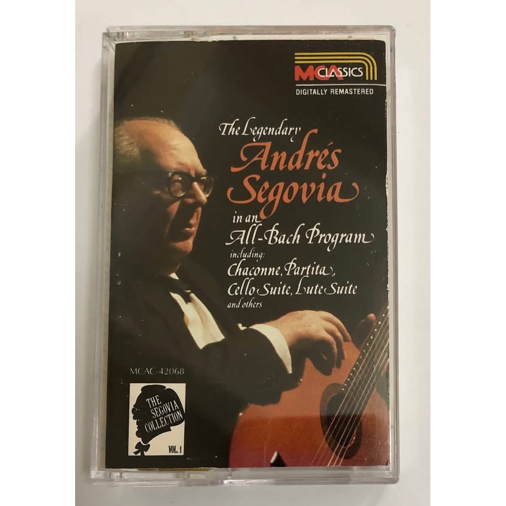BĂNG CASSETTE - THE LEGENDARY ANDRES SEGOVIA IN AN ALL BACH PROGRAM - CHACONE, PARTITA, CELLO SUIT G