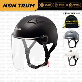 Mũ bảo hiểm xe máy 1/2 Rona R9K có kính dài màu trong nhiều màu dành cho cả nam và nữ tặng túi vải