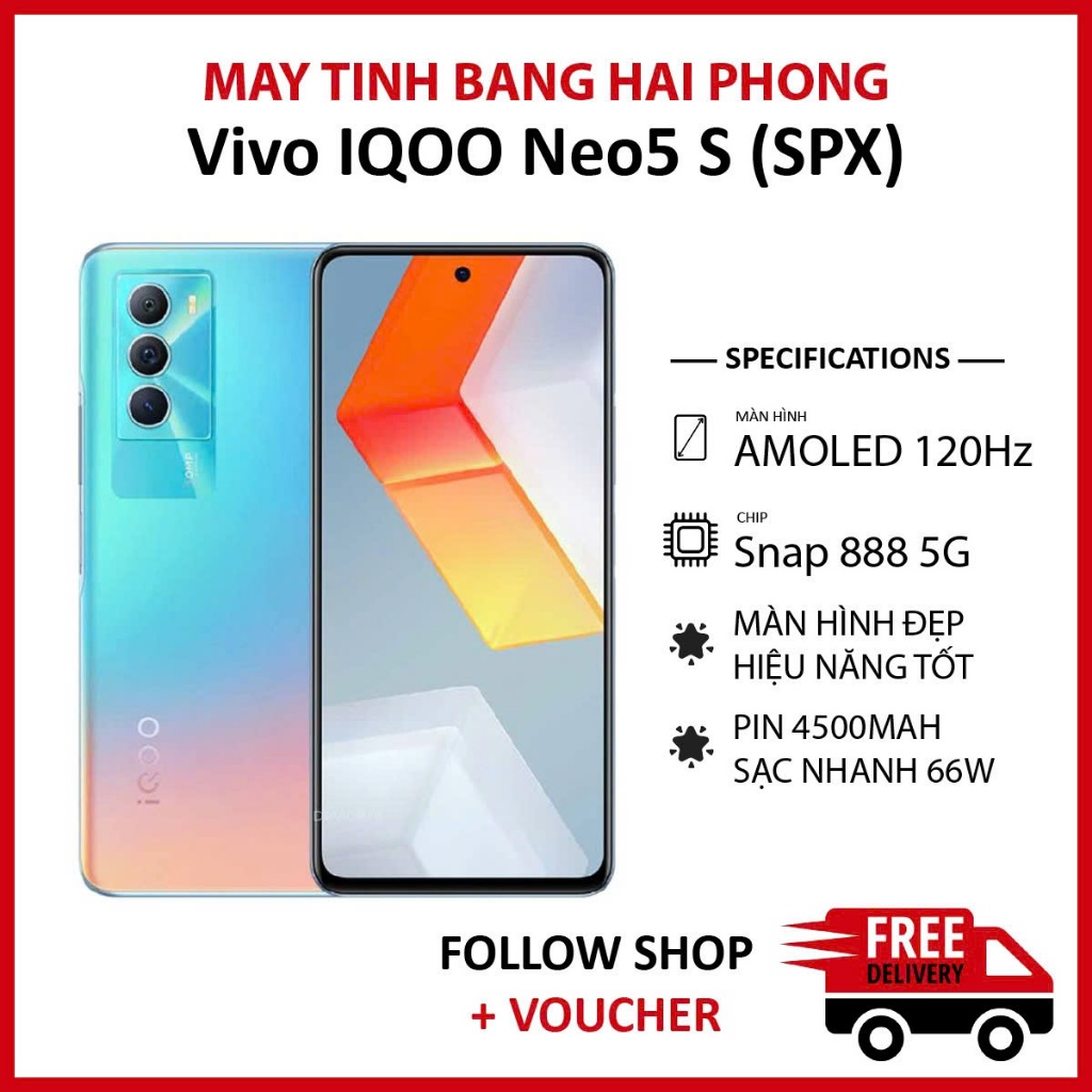Điện thoại Vivo iQOO Neo 5S (SPX) RAM 12/256GB chip Snapdragon 888 5G camera 48MP hỗ trợ sạc nhanh 6