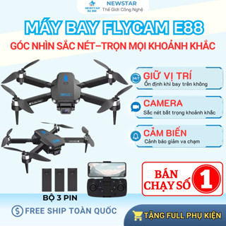 Máy bay flycam E88 Max, play cam có cảm biến chống va chạm, thời gian bay 25p, flycam bay xa 2000m