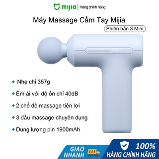  Máy Massage Cầm Tay Mini Xiaomi Mijia 3,Nhỏ Nhẹ Lực Mạnh Hoạt Động Êm,3 Đầu 2 Chế Độ 