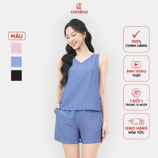  Bộ đồ nữ CARDINA bộ thô đùi sát nách cổ V trẻ trung năng động 5BON04 
