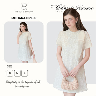 Derose Studio – Đầm váy tơ thiết kế Mohana Dress thêu đính nơ dáng xòe chữ A tiểu thư đầm đi tiệc